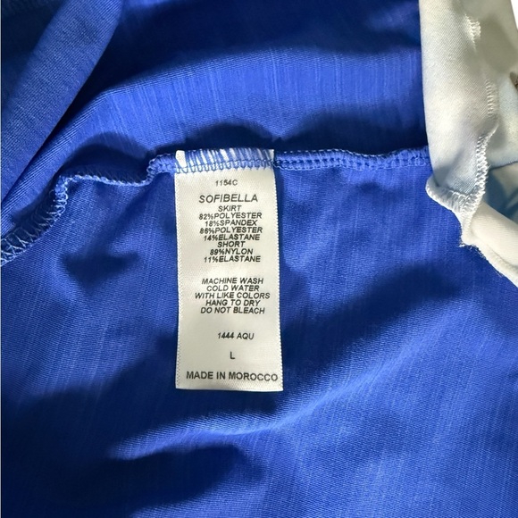 Sofibella 14 inch Tennis Skirt Cobalt Melange and Aqua Size Large - Picture 6 of 10